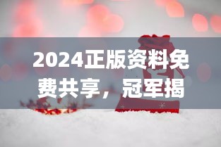 2024正版資料免費(fèi)共享，冠軍揭曉預(yù)告_E VH233.8預(yù)備版