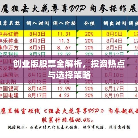創(chuàng)業(yè)版股票全解析，投資熱點(diǎn)與選擇策略