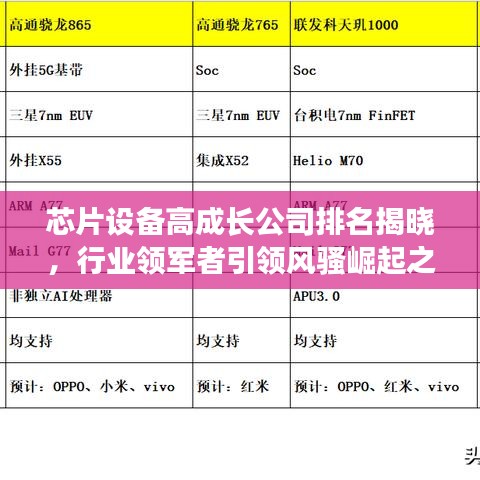 芯片設(shè)備高成長公司排名揭曉，行業(yè)領(lǐng)軍者引領(lǐng)風(fēng)騷崛起之路揭秘
