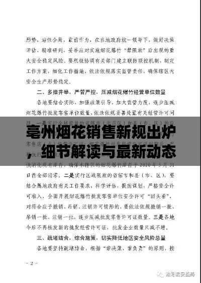 亳州煙花銷售新規(guī)出爐，細(xì)節(jié)解讀與最新動(dòng)態(tài)